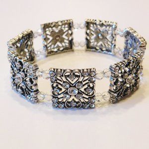 Handmade Pretty Silver Bracelet  - 7.5"